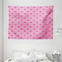 Hot Pink Tapestry, Classical Simplistic Pattern Design with Small Pink Dots Spots Girlish Style, Wall Hanging for Bedroom Living Room Dorm Decor, 80W X 60L Inches, Pink Hot Pink, by Ambesonne