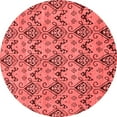 thumbnail image 1 of Ahgly Company Machine Washable Indoor Round Abstract Red Modern Area Rugs, 3' Round, 1 of 1