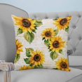thumbnail image 4 of Sunflower 20x20 Pillow Covers Set of 2, Summer Botanical Vintage Floral Spring Throw Pillow Covers Decorative Couch Cushion Case, Microfiber Square Pillowcases for Bedroom Car Living Room, 4 of 7