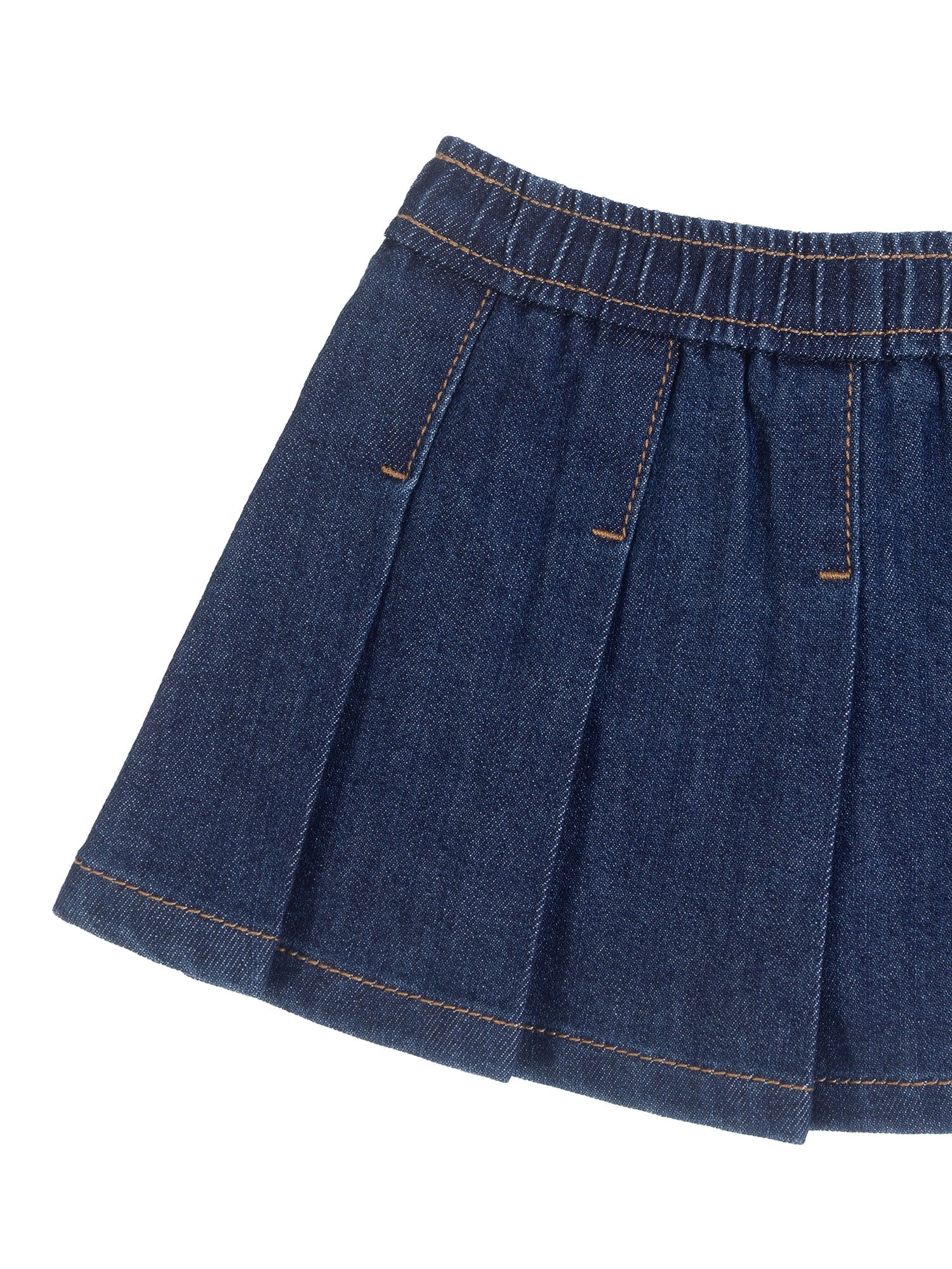 Wonder Nation Toddler Girl Pleated Denim Skort, Sizes 12M-5T