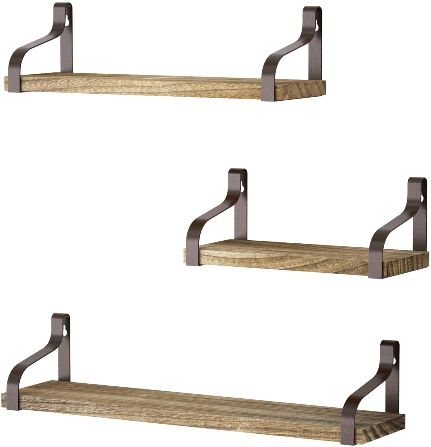 Floating Shelves Wall Mounted Set of 3, Rustic Wood Wall Storage