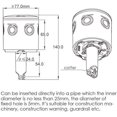thumbnail image 4 of HUGFEGWE Solar Strobe Warning Light 360 Degree Single Column Super Bright Waterproof IP48 for Construction Traffic Dock Marine Light Control Flashing with Switch (Blue) CJB91-28382, 4 of 7