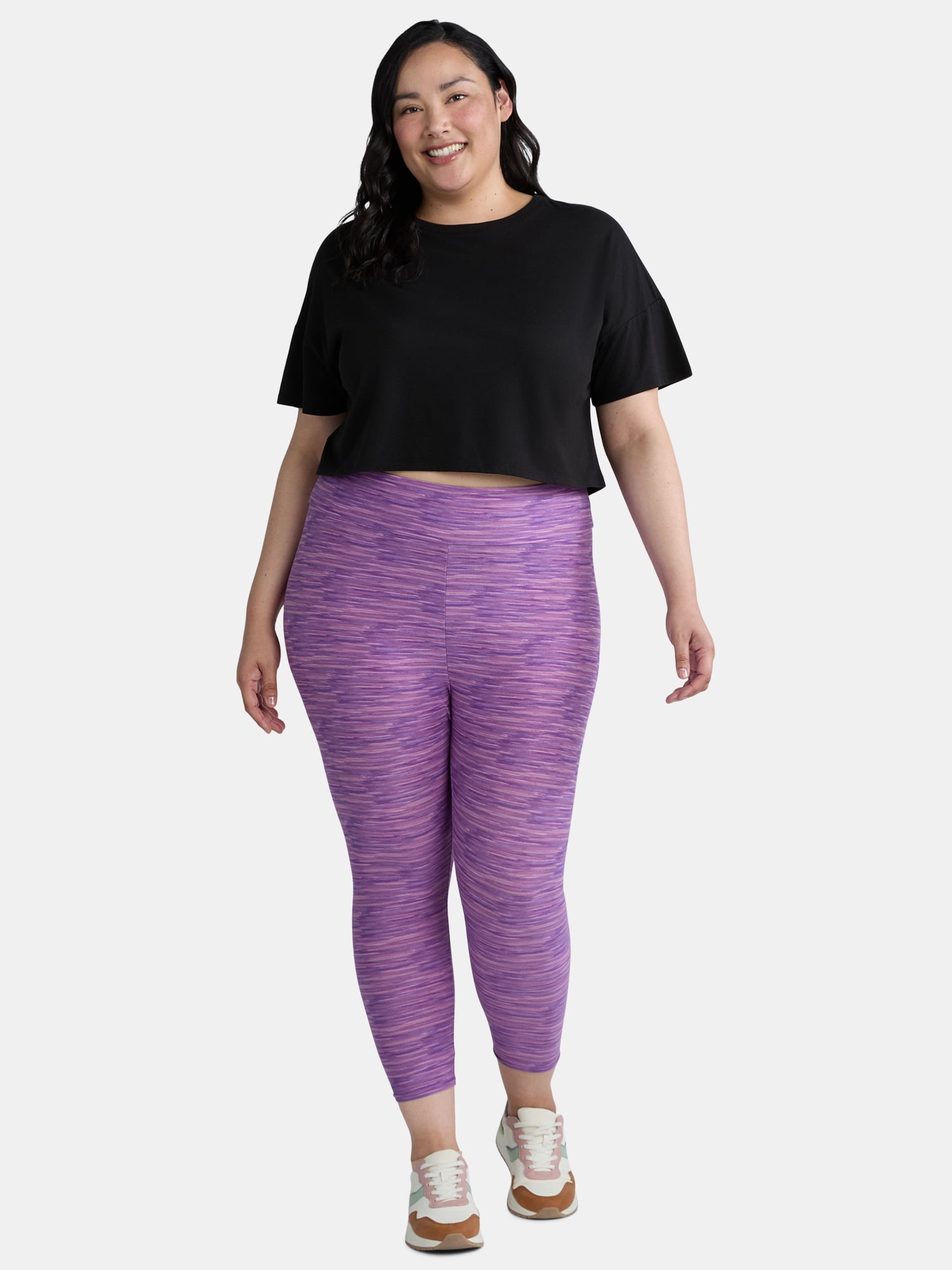Terra & Sky's Women's Plus Capri Leggings, 2-Pack