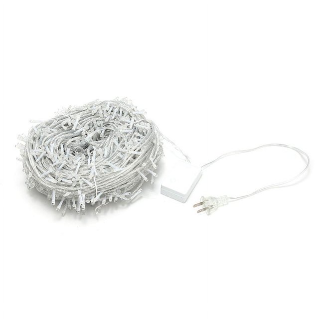 Luces LED multicolores de Navidad 30M300 para árbol interior, cable transparente impermeable para exteriores, coloridas luces navideñas enchufables