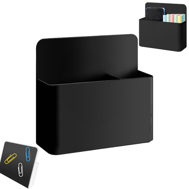 1Pc Magnetic Chalk Box Magnetic Chalk Box For Classroom,Plastic Black