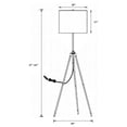thumbnail image 3 of Zabka 63-inch Drum Shade Metal Tripod Floor Lamp Black, 3 of 3