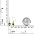 thumbnail image 2 of Gem Stone King 14K Yellow Gold Green Tourmaline and White Topaz Hook French Fish Ear Wire Dangle Earrings for Women (1.98 Cttw, Gemstone October Birthstone, Oval 7X5MM, Round 3MM), 2 of 3