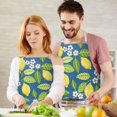 thumbnail image 3 of Yellow Lemon Fruit Flowers Blue Pattern Apron-Garden Aprons for Women with Pockets-Cotton Linen Waterproof Kitchen Cooking Gardening Aprons Adjustable for Kitchen,Cooking,BBQ and Salon 33x27 Inch, 3 of 7
