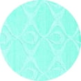 thumbnail image 1 of Ahgly Company Machine Washable Indoor Round Solid Turquoise Blue Modern Area Rugs, 4' Round, 1 of 4