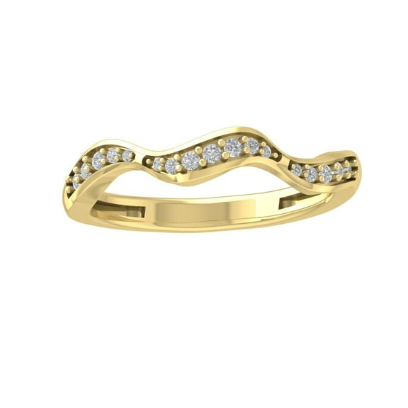 Araiya Fine Jewelry 10K Yellow Gold Round-shape Lab Grown Diamond Fashion Band Ring ( 1/6 cttw, D-F Color, VS Clarity) Size 10