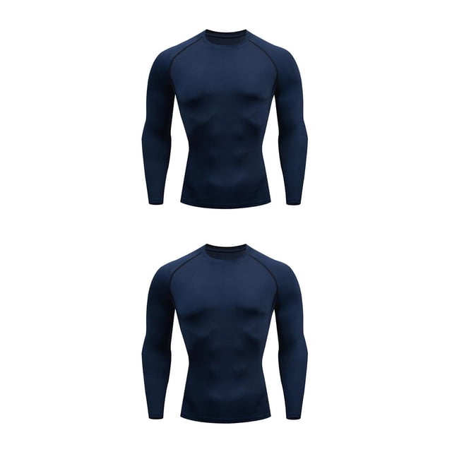 Guardurnaity Ropa interior térmica para hombre, medias de secado rápido para correr, ropa deportiva de compresión de manga larga cálida, Type2 NO2