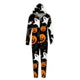 thumbnail image 3 of WREESH Thanksgiving Spooky Family Pumpkin Costumes Matching Halloween Pajamas Set with Zipper Hooded Jumpsuit Onesie for Women Multicolor, 3 of 6