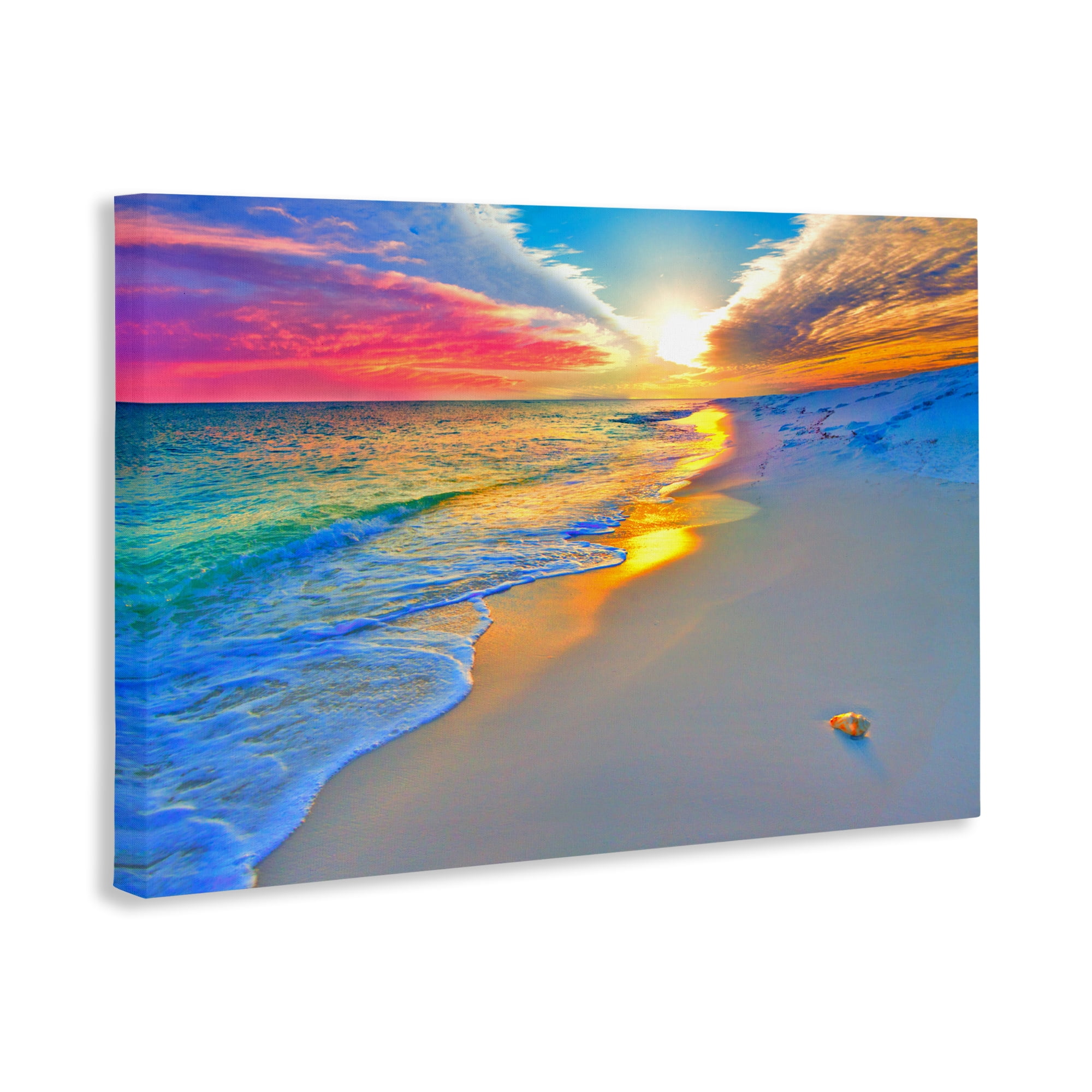 Stupell Industries Prismatic Rainbow Sunset Beach Canvas Wall Art, design by Eszra Tanner
