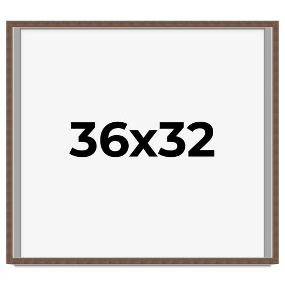 36x32 Shadow Box Frame Brown | 1.125 inches Deep Real Wood Rustic Shadowbox Display Frame | UV