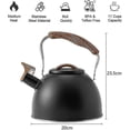thumbnail image 2 of Stove Top Whistling Kettle, Stainless Steel Tea Kettle Teapot With Wood Pattern Folding Handle For Gas Stove Induction, 3l A, 2 of 5
