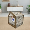 thumbnail image 3 of Horses Pet House, Abstract Stallions Simple Design Animals Galloping Curvet Illustration, Outdoor & Indoor Portable Dog Kennel with Pillow and Cover, 5 Sizes, Multicolor, by Ambesonne, 3 of 5