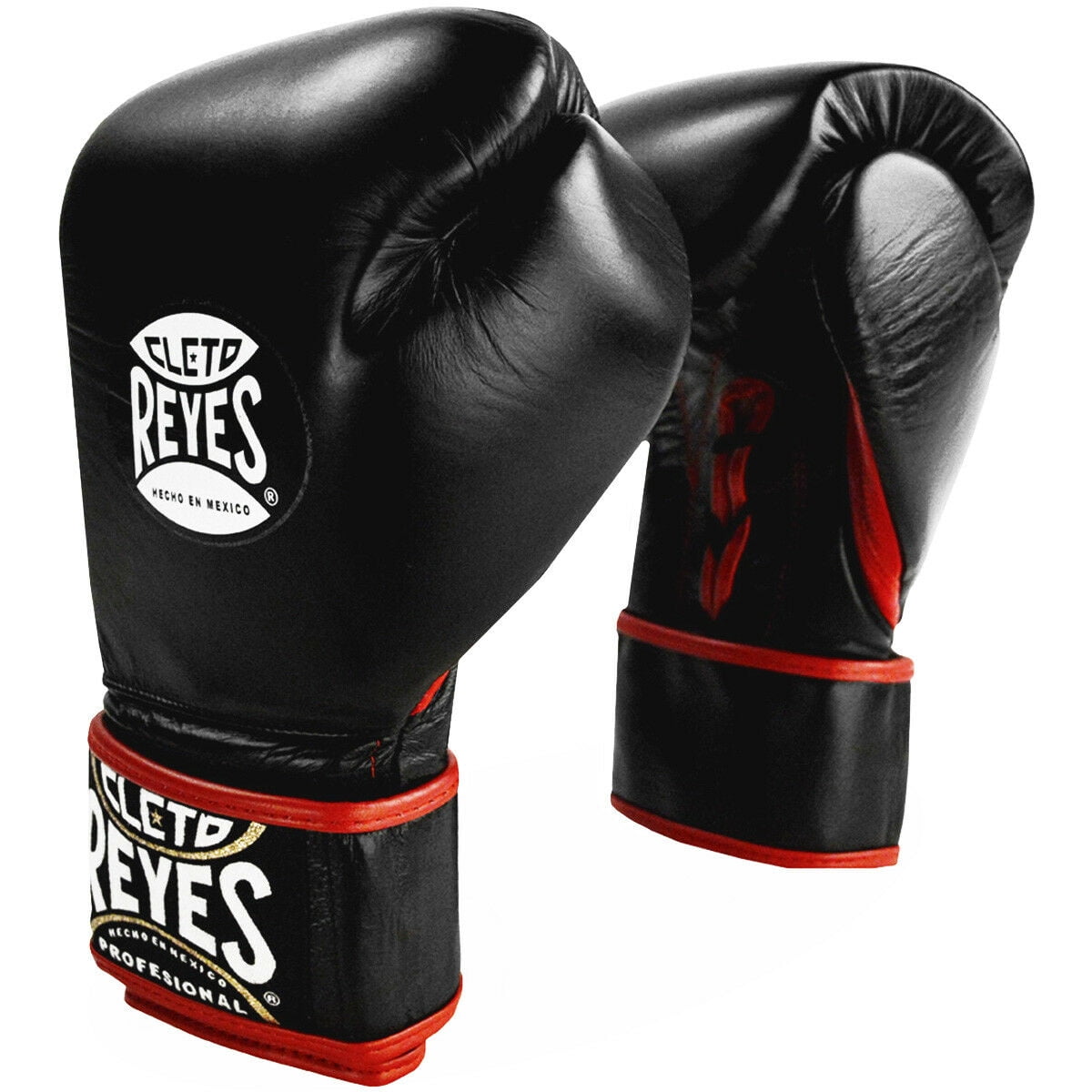 Black Cleto Reyes Lace Up Hook and Loop Hybrid Boxing Gloves 