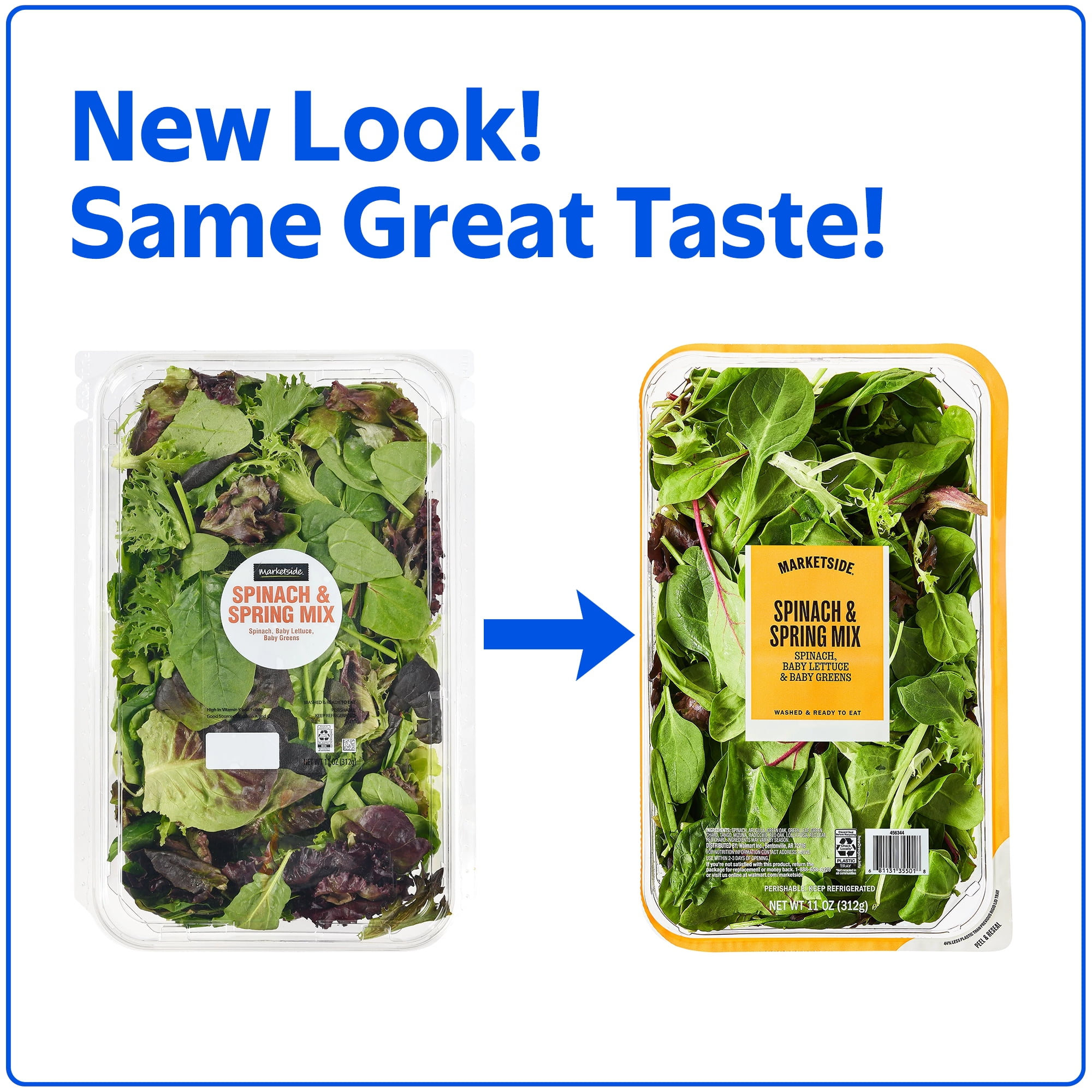 Marketside Fresh Spinach and Spring Mix, 11 oz