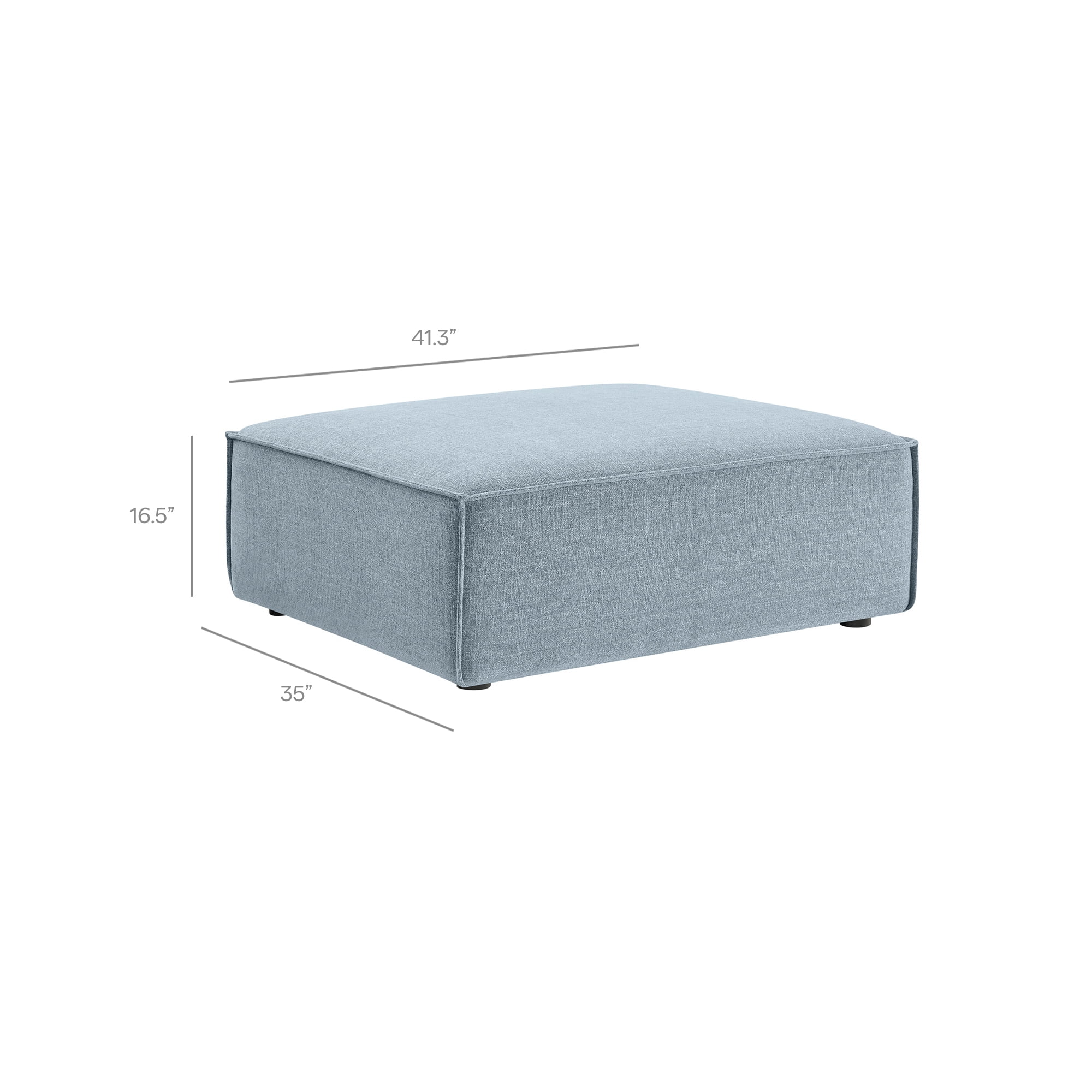 Restore Performance Fabric Upholstered Modular Ottoman in Sky