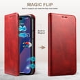 thumbnail image 4 of Case for iPhone 15, Luxury PU Leather Wallet Folio Phone Case with Kickstand Card Holder Magnetic Flip Shockproof Protective Cover for iPhone 15 (6.1 inch), Red, 4 of 16