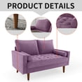 thumbnail image 3 of Koby Home Sectional Loveseat Couch Sofa Mid-Century 58" Sofas Couches for Living Room Lavender Pink, 3 of 4