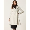 thumbnail image 4 of Abrigo Largo de Invierno para Mujer con Solapa y Doble Botonadura Blanco crema M, 4 of 5
