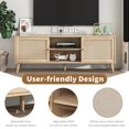 thumbnail image 2 of Rattan TV Stand for Up to 70" TV, Entertainment Center with Rattan Door and Adjustable Shelf Television Stand with Storage Cabinets Boho TV Media Console Table for Living Room, 2 of 7