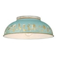 thumbnail image 3 of Golden Lighting Kinsley 2-light Flush Mount in Antique Teal shade, 3 of 4