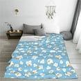 thumbnail image 5 of Honeii Blue Popcorn Print Fleece Blanket - Throw Blanket for Bed, Sofa, Couch, Camping, and Travel , Microplush Ultra Soft Warm Blanket-50"x40", 5 of 7