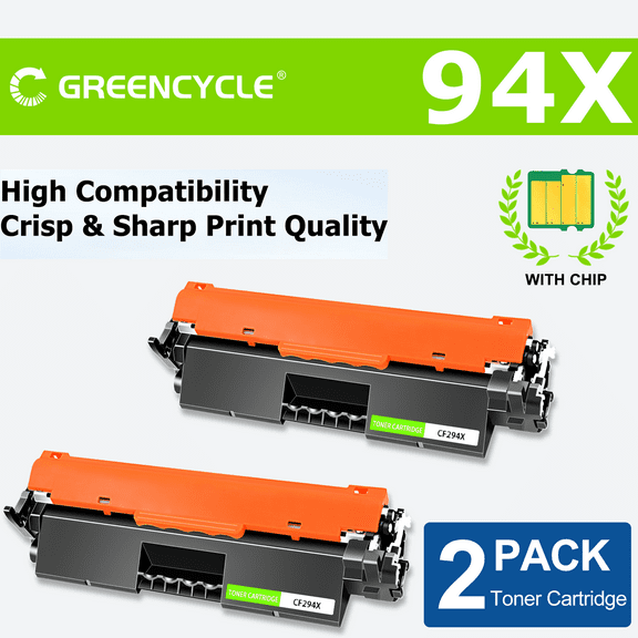 GREENCYCLE 2 Pack Compatible for HP 94X CF294X CF294A 94A Black Toner Cartridge Replacement with Laserjet Pro M118dw MFP M148fdw M148dw M149 M149fdw Printer