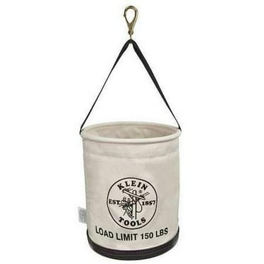 Klein Tools Canvas Bucket, All-Purpose with Swivel Snap and Drain Holes, 12-Inch