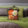 thumbnail image 2 of JWH Farmhouse Bohemian Floral Throw Pillow Cover Soft Fabric with Sage Tassels Bold Floral Print on Deep Brown 18x18inches Decor Pillow Case (Insert Not Included), 2 of 11