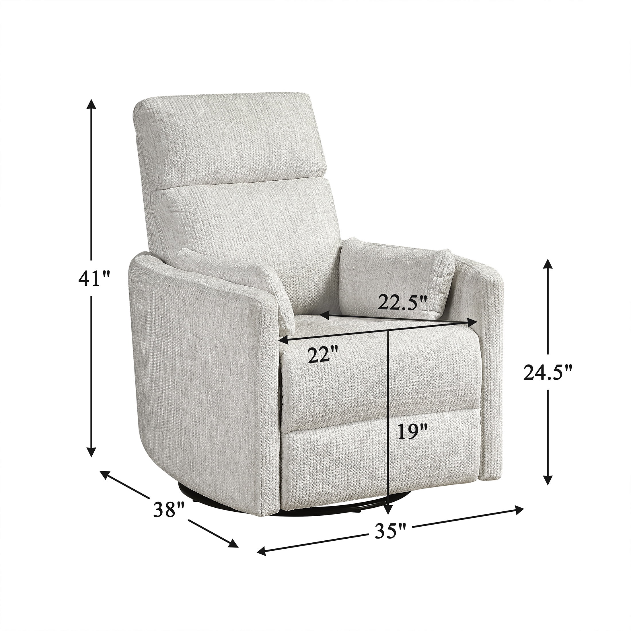 OakvillePark Arven Microfiber Swivel Glider Manual Reclining Chair, Beige