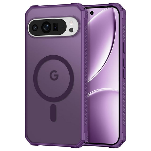 Casehas - Funda magnética a prueba de golpes para Google Pixel 9/9 Pro, color morado