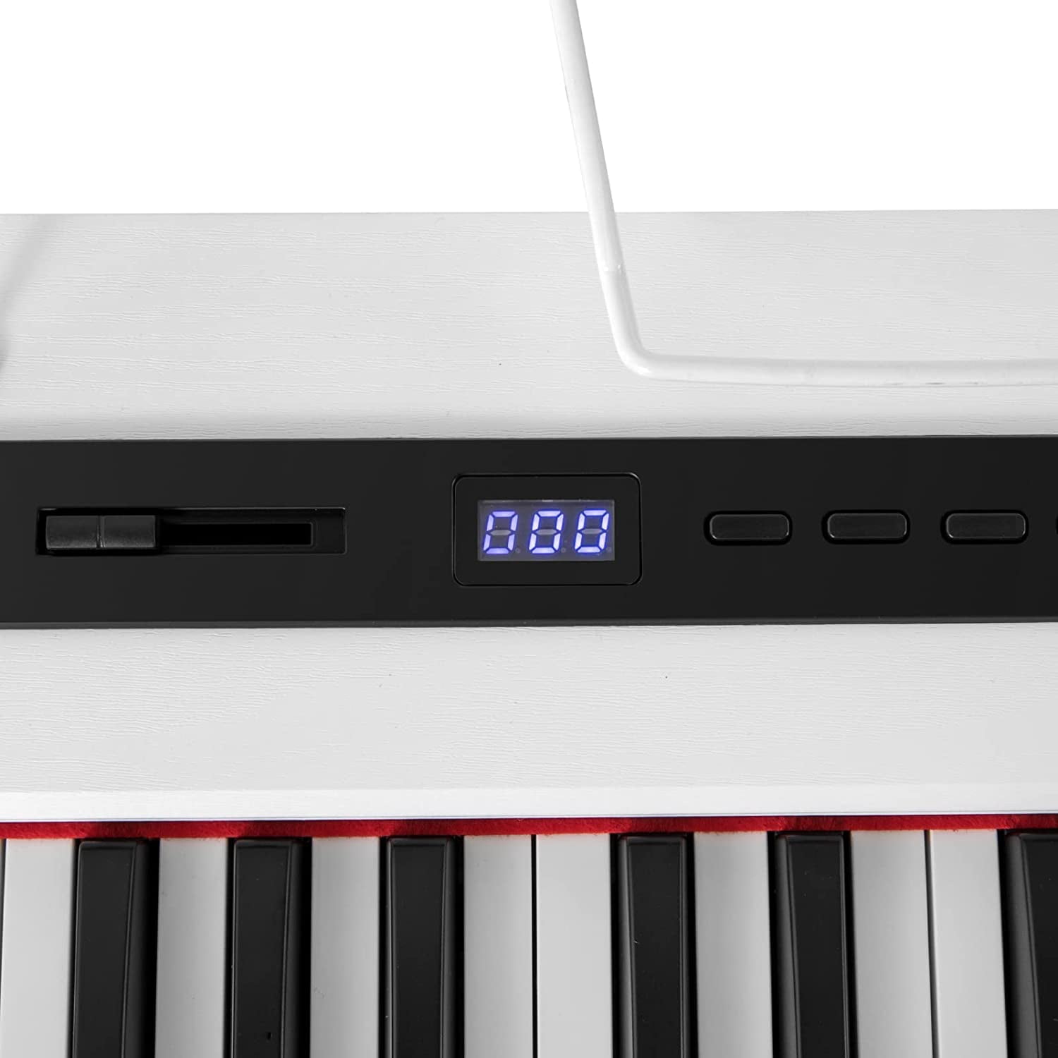 Mustar 88-Key Electronic Piano Semi Weighted Digital Keyboard with Stand, Pedal, Bag (White)
