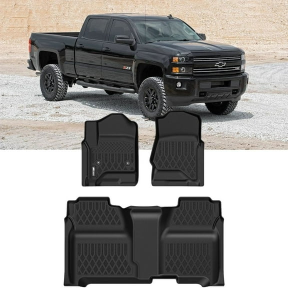 Nilight Floor Mats for Chevy Silverado GMC Sierra 1500 Crew Cab 2014-2018, Chevrolet Silverado Sierra 2500HD 3500HD 2015 2016 2017 2018 2019 All Weather Custom Fit Heavy Duty Floor Liners