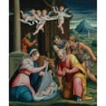 thumbnail image 2 of Luca Longhi 20x23 Black Ornate Framed Double Matted Museum Art Print Titled: The Adoration of the Shepherds, 2 of 5