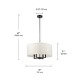 thumbnail image 3 of Globe Electric 4-Light Matte Black Chandelier, Beige Fabric Shade, Modern Farmhouse Style, 91004458, 3 of 7