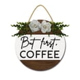 thumbnail image 2 of Eveokoki But First Coffee Sign Rustic Wood Coffee Sign Farmhouse Coffee Bar Wall Decor Wood Plaque Hanging Sign for Home Housewarming Coffee Bar Coffee Station, 12x12 Inch, 2 of 5