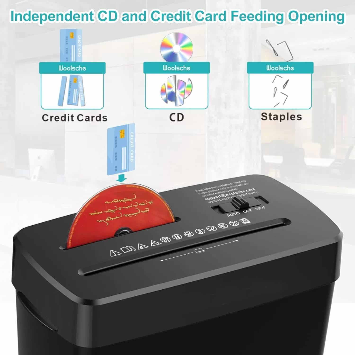 Paper Shredder, 10 Sheet Cross Cut with Basket 3 Mode Design for Shreds CD and Credit Card