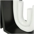 thumbnail image 5 of CosmoLiving by Cosmopolitan 6" Layered U-Shaped Abstract White Wooden Bookends with Black Stands (Set of 2), 5 of 11