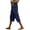 Navy, variant on SwiftWear Women's Drawstring Waist Capri Pants - Linen Cotton Blend High Waist Capris with Button Details & Pockets, Relaxed Fit S-2XL​