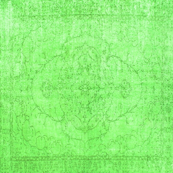 Ahgly Company Indoor Square Persian Green Traditional Area Rugs, 3' Square