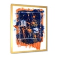 thumbnail image 2 of Designart 'Navy Blue and Orange Abstract' Modern Framed Art Print, 2 of 4