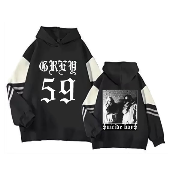 AMEDRXQ Suicideboys New Patchwork Hoodie Casual Long-Sleeve Pocketless Fashion Pullover Unisex
