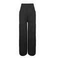 thumbnail image 4 of JJHGVB Flare Pants Palazzo Pants Women's Solid Loose Relaxed High Waist Pocket Wide Leg Pants Yoga Pants Women'S Pants Black L, 4 of 5