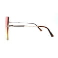 thumbnail image 4 of Oversize Shield Square Rimless Rectangle Flat Top Sunglasses Gold Orange Yellow, 4 of 4