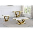 thumbnail image 3 of Pemberly Row Contemporary Gold Rectangle Faux Marble Coffee Table, 3 of 3