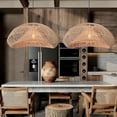thumbnail image 5 of LittleGlovo Handmade Wabi-Sabi Rattan Woven Dining Room Pendant Lamp Wicker Light Fixture, 5 of 22