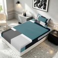 thumbnail image 5 of Manfei Abstract Geometric Twin Sheets, Teal Gray Black WhiteSquare Bedding, Black Reversible 3pcs1 Flat Sheet + 1 Fitted Sheet + 1 Pillowcase, 5 of 6